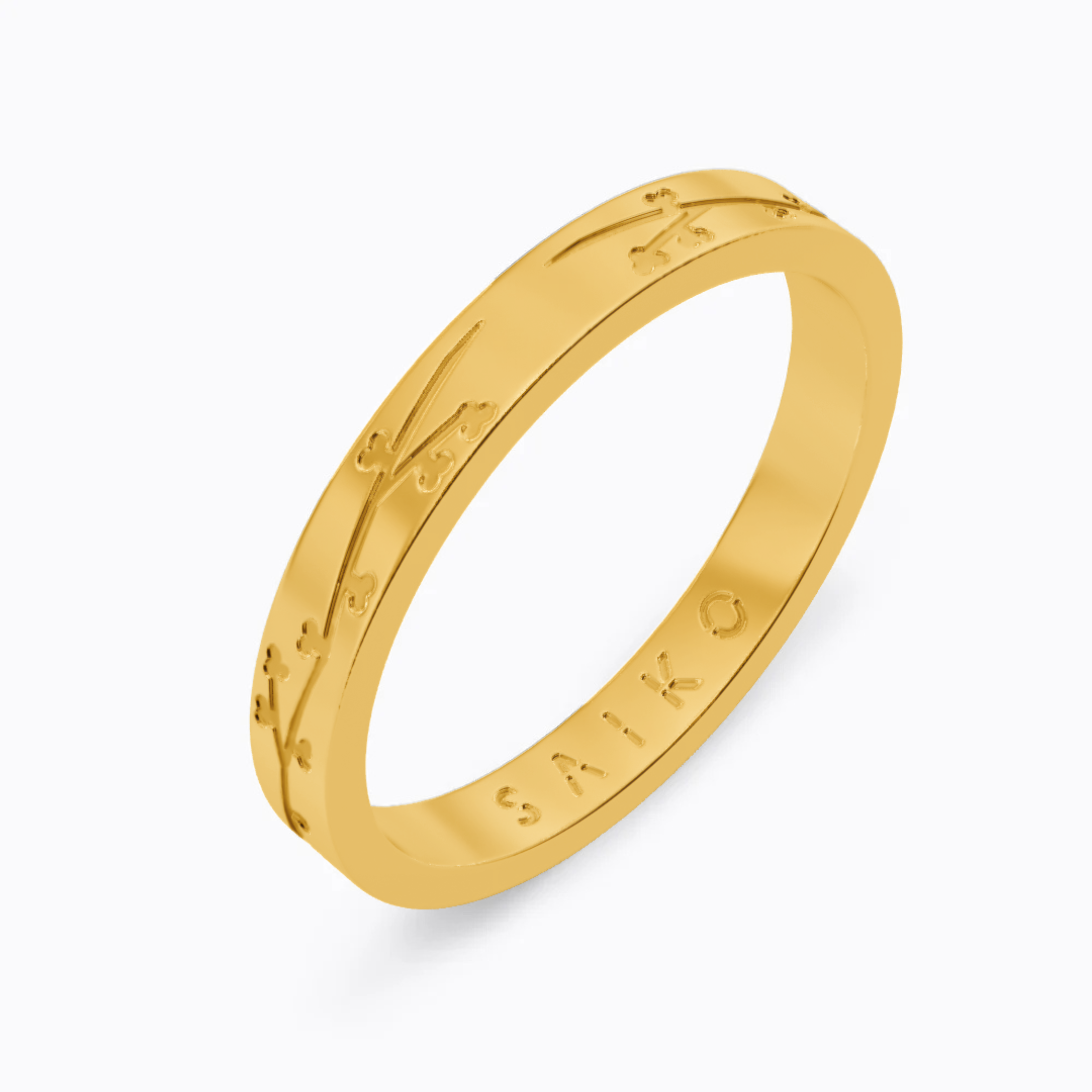GOLD 3MM CHERRY BLOSSOM RING