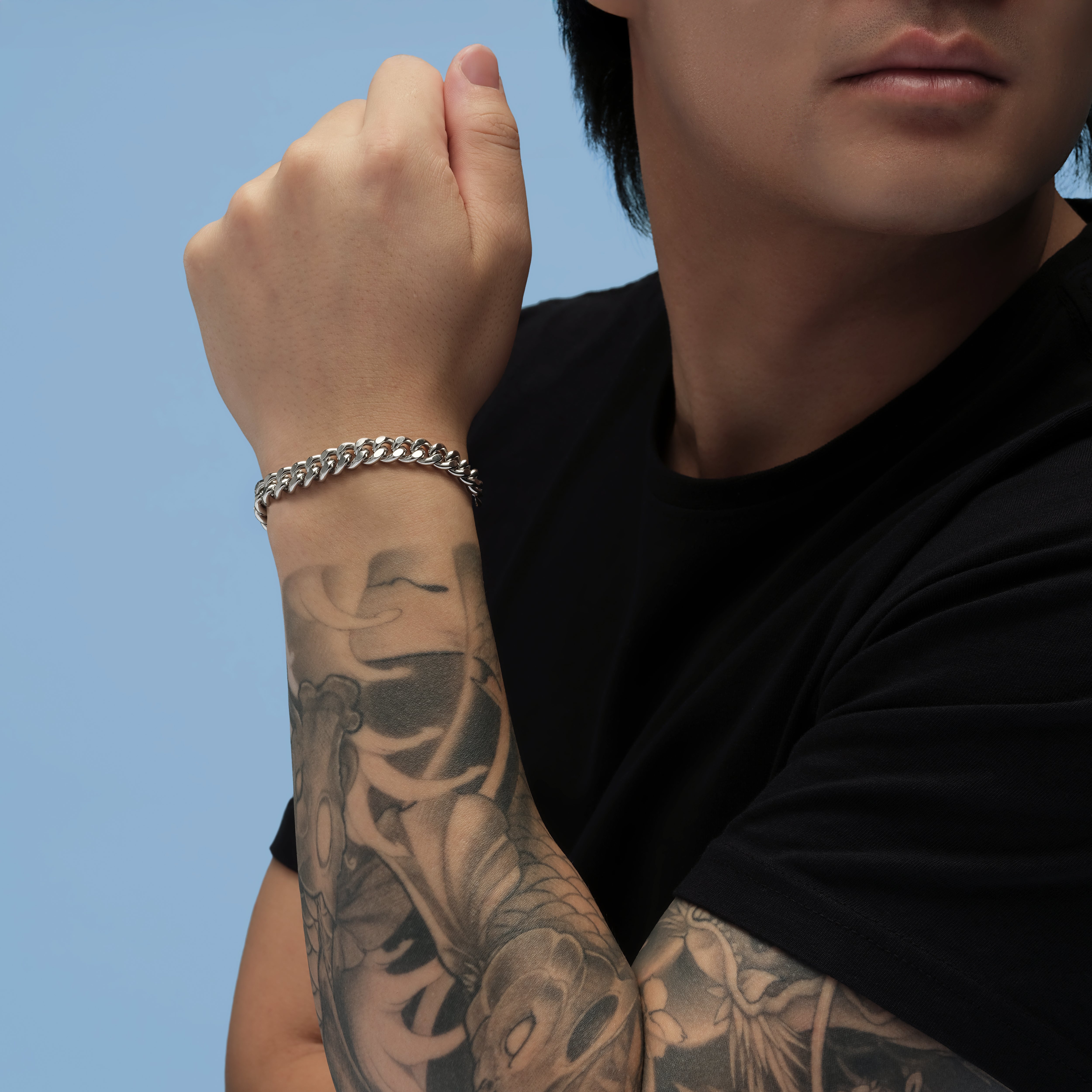 8MM CUBAN CHAIN SET