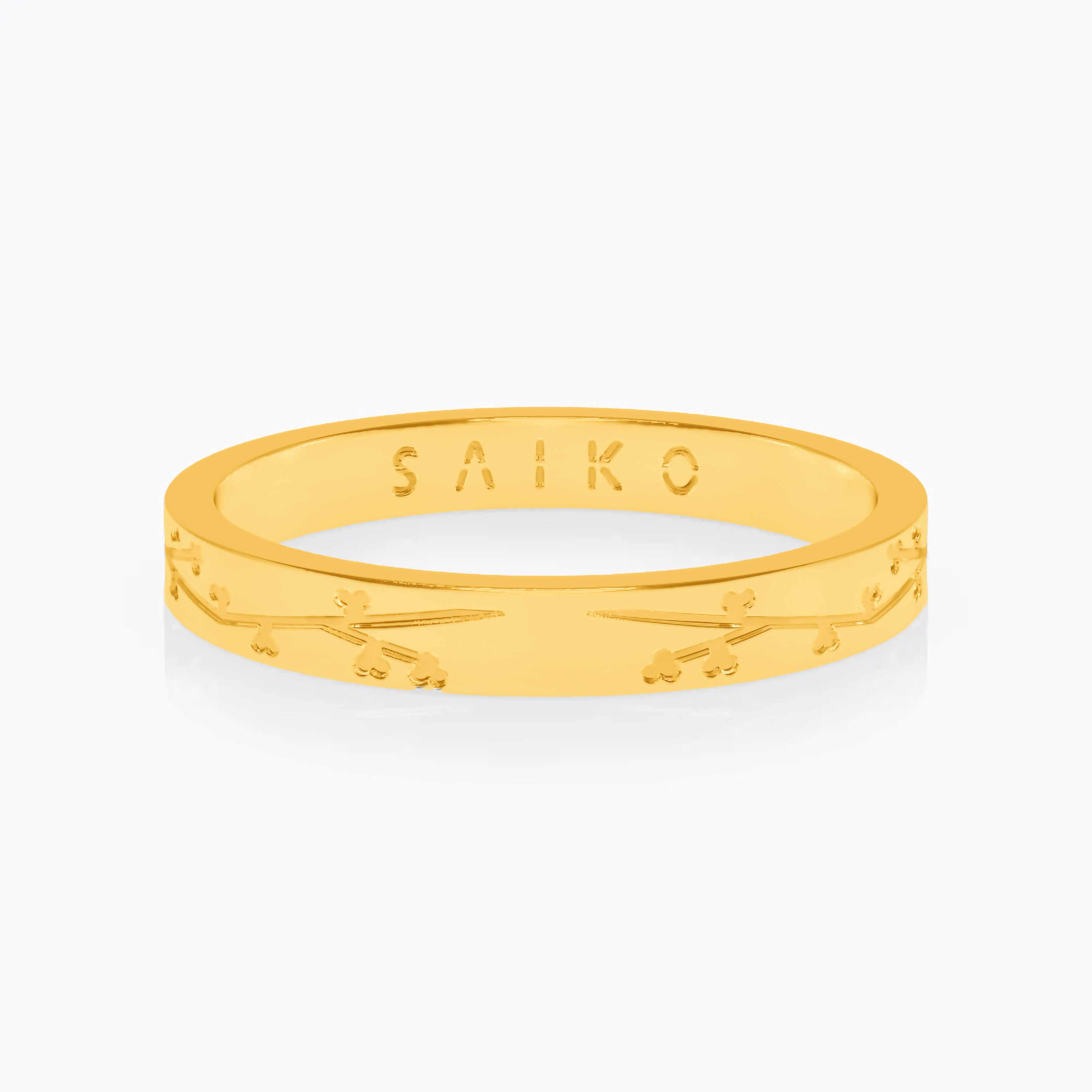 GOLD 3MM CHERRY BLOSSOM RING